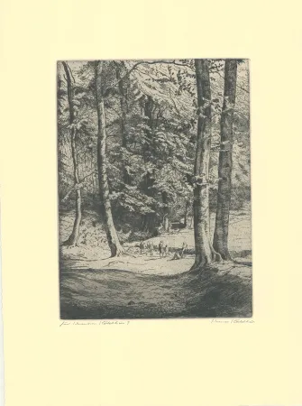 Etching Kätelhön - Im Wald