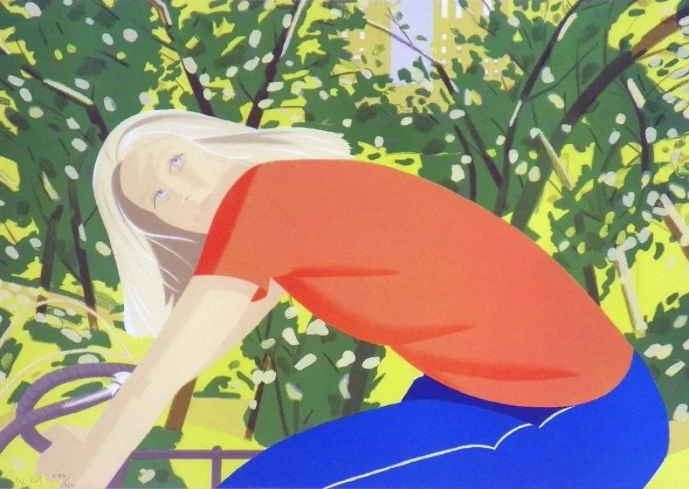 Lithograph Katz -  Bicycle Rider