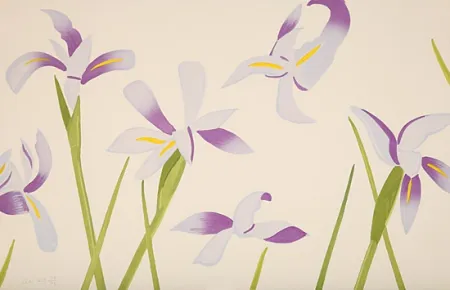 Woodcut Katz - Blue Flags