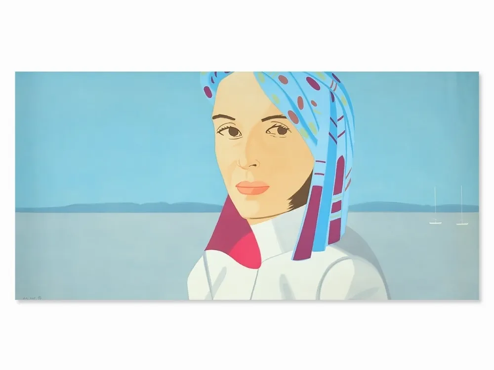 Etching And Aquatint Katz - Blue Hat