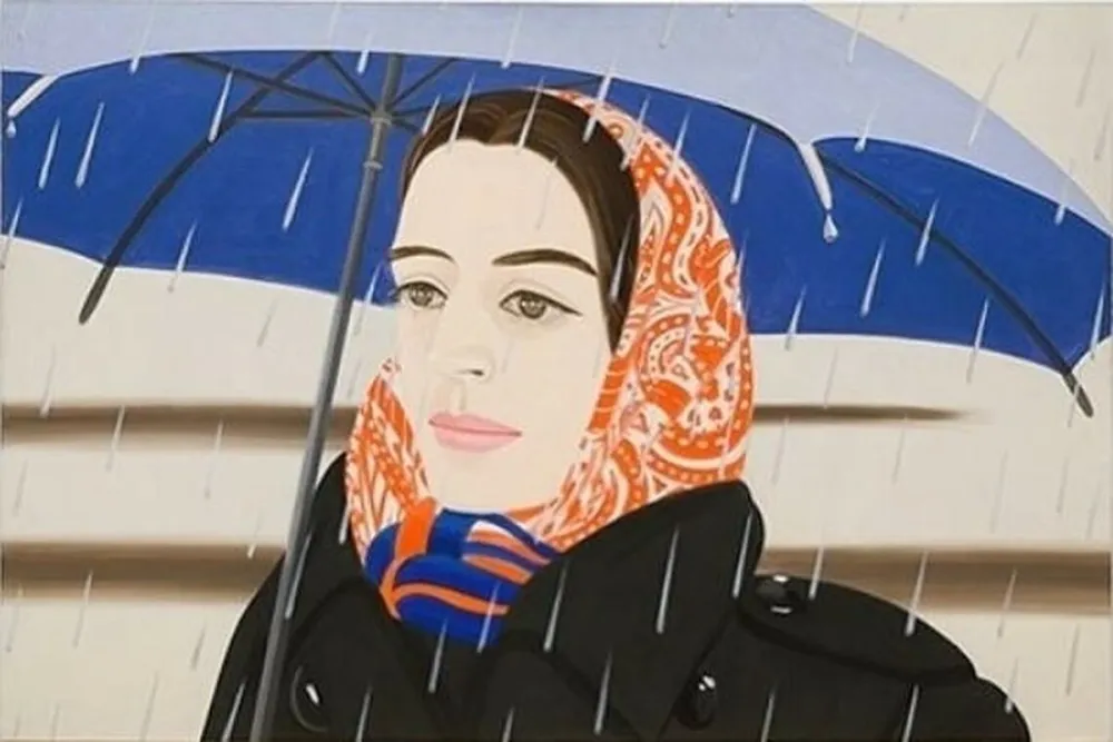 Lithograph Katz - Blue Umbrella II