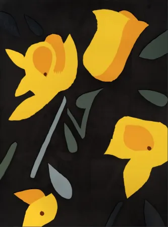 Woodcut Katz - Freesia