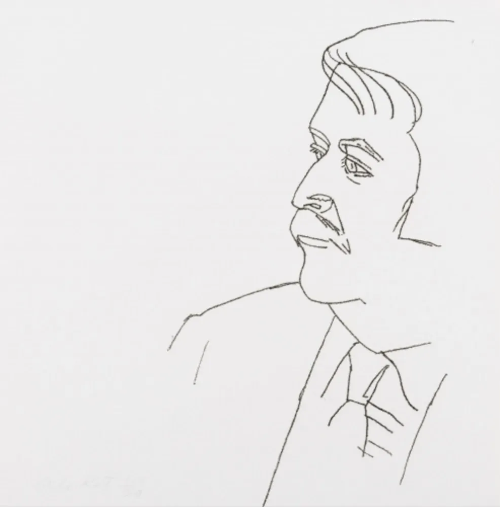 Etching Katz - Seated Man