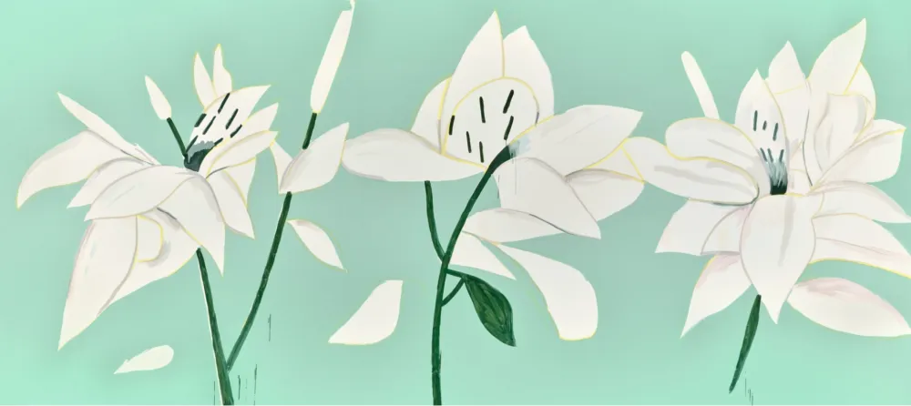 Screenprint Katz - White Lilies 6