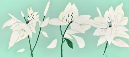 Screenprint Katz - White Lilies 6