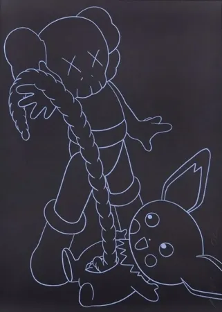 Screenprint Kaws - Companion vs. Pikachu