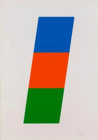 Lithograph Kelly - Blue, Red-Orange, Green