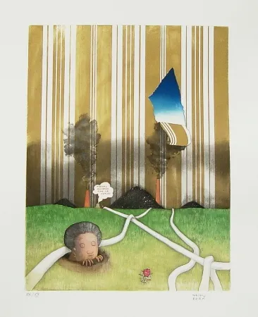 Etching And Aquatint Kern - Madame Hellbeen aime la nature