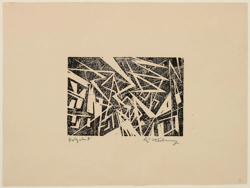 Woodcut Kesting - Blitze (Lightning)