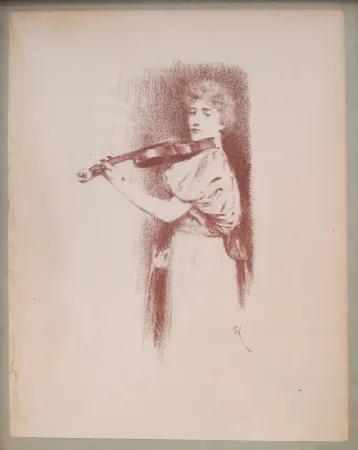Lithograph Khnopff - The Violinist