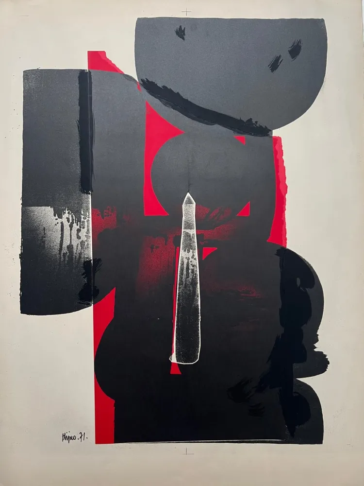 Lithograph Kijno - Composition