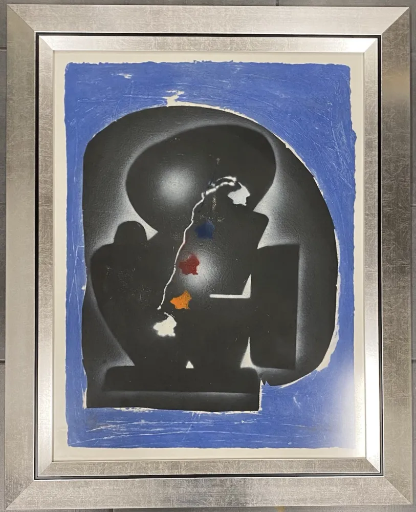 Etching Kijno - Composition bleue, ca