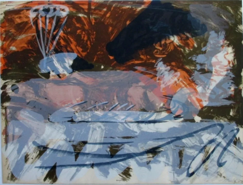 Lithograph Kirkeby - Composition