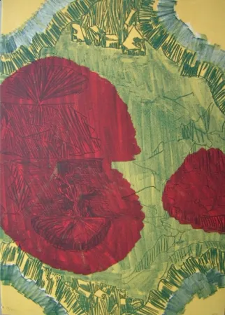 Lithograph Kirkeby - Composition