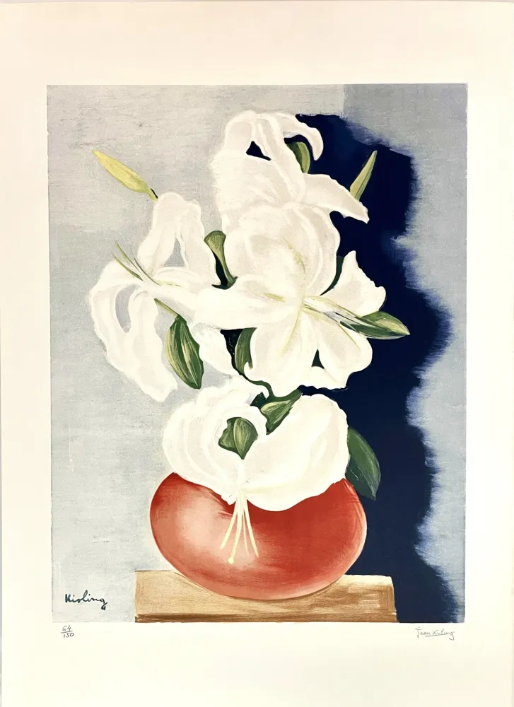 Lithograph Kisling - Bouquet de Fleurs