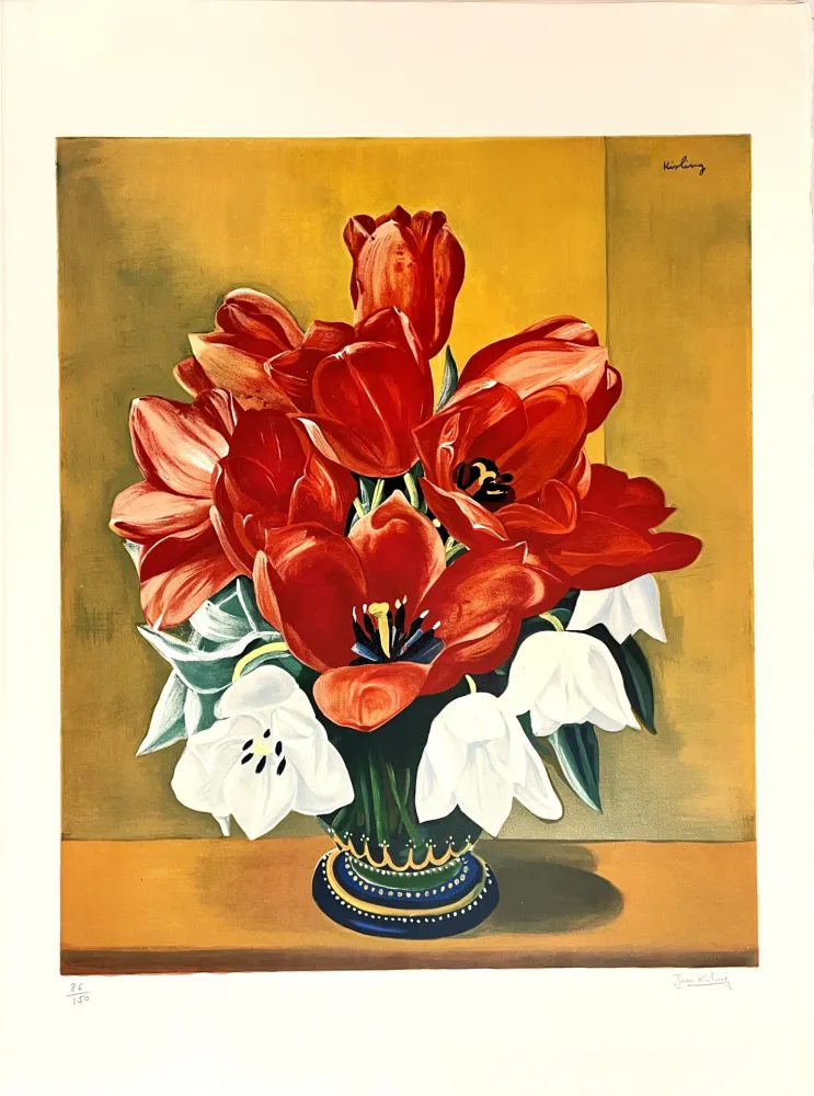 Lithograph Kisling - Bouquet de Fleurs