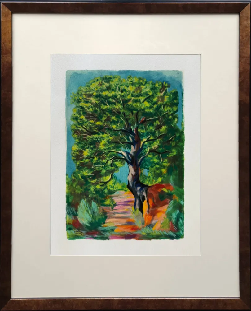 Lithograph Kisling - L’entrée du camp (The Entrance to the Camp)