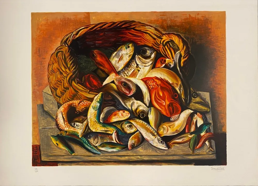 Lithograph Kisling - Les poissons