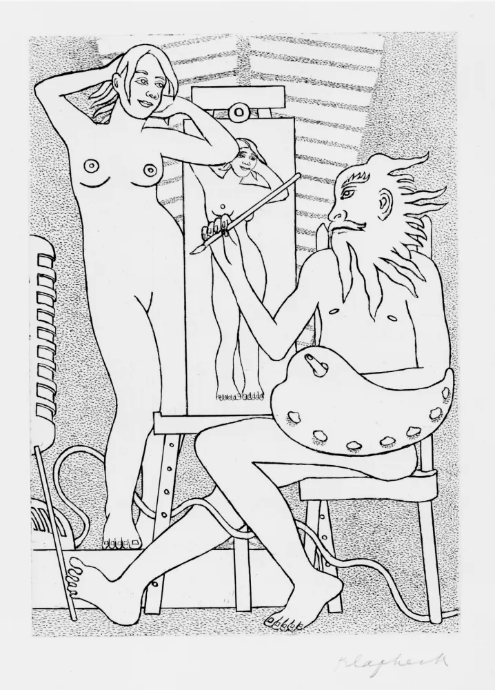 Etching Klapheck - Atelier