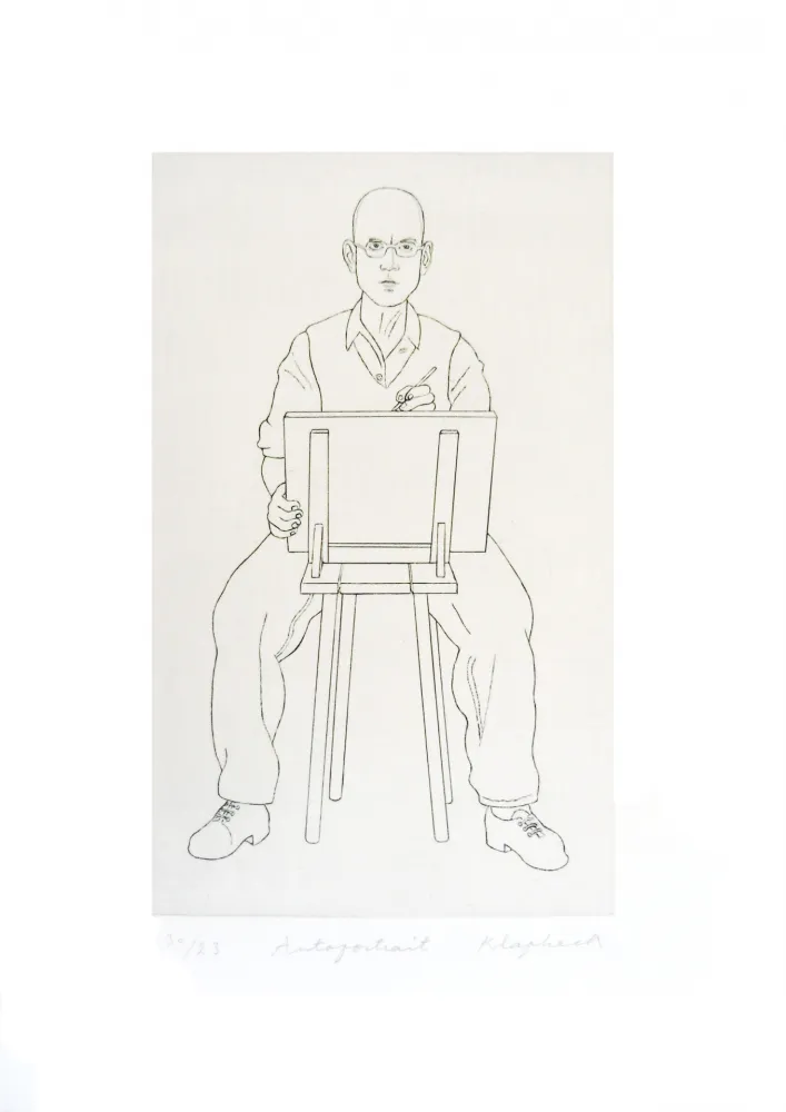 Etching Klapheck - Autoportrait