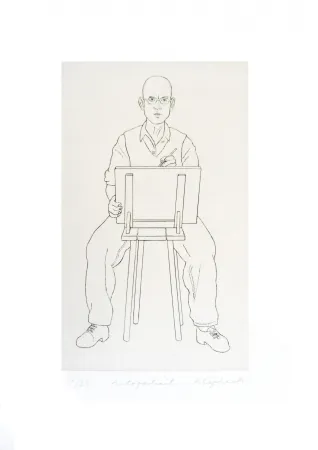 Etching Klapheck - Autoportrait