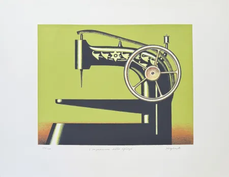 Lithograph Klapheck - Konrad Klapheck (1935) - Die Ungeduld der Sphinx - Colour lithograph on heavy wove paper - 1998
