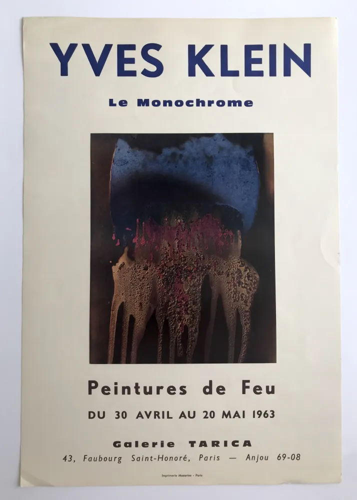 Poster Klein - Le monochrome Peintures de feu / Galerie Tarica