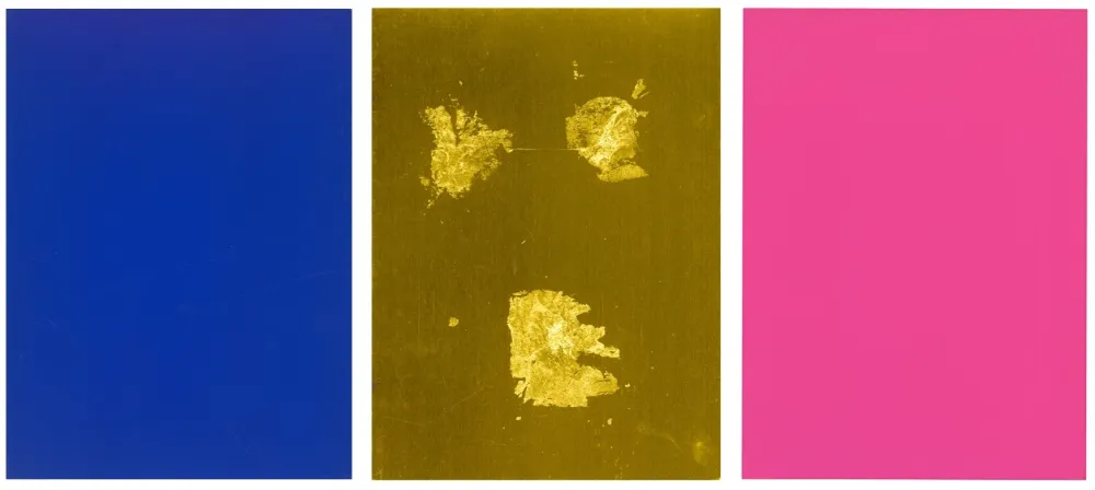 Screenprint Klein - Monochrome und Feuer (Krefeld Triptych)