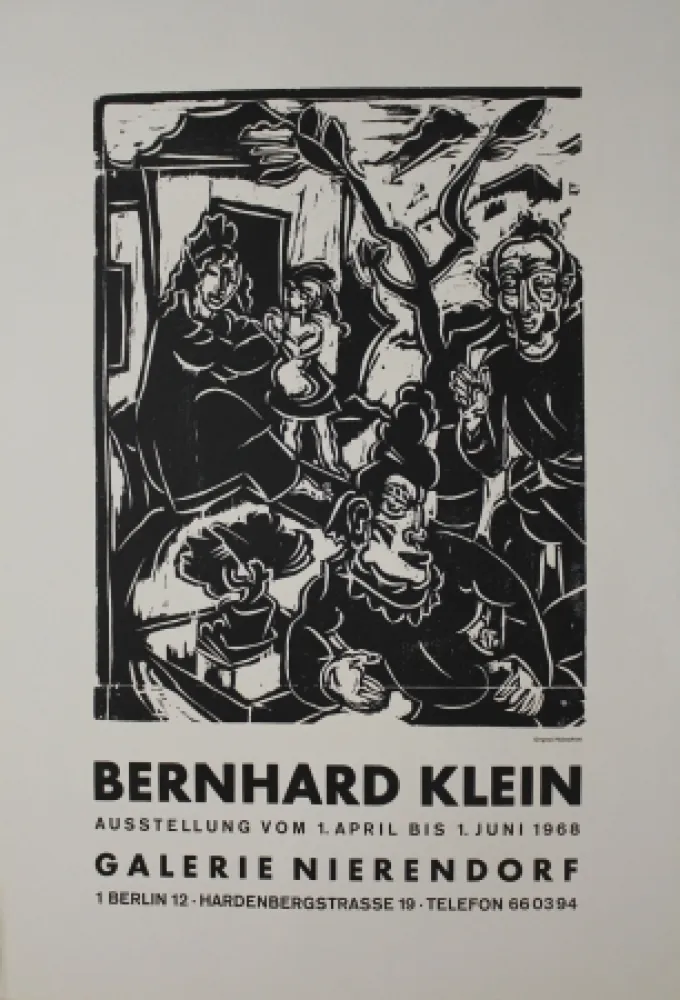 Woodcut Klein - Vor dem Haus