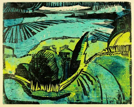 Woodcut Kliemann - Große Havellandschaft (Landscape with Havel river)