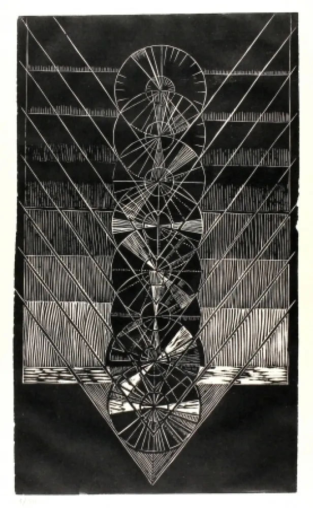 Linocut Klien,  - Light in Glass I