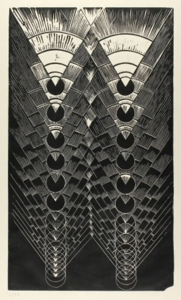 Linocut Klien,  - Light in Glass II