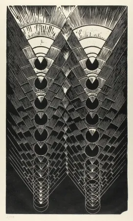 Linocut Klien,  - Light in Glass II