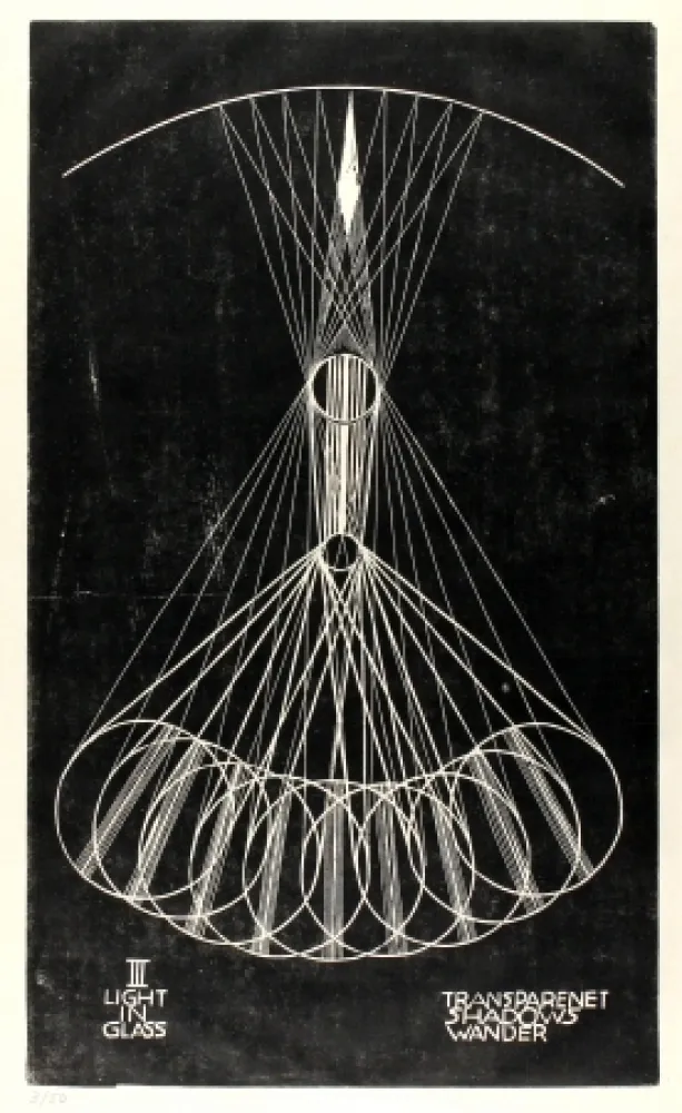 Linocut Klien,  - Light in Glass III