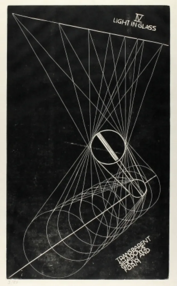 Linocut Klien,  - Light in Glass IV