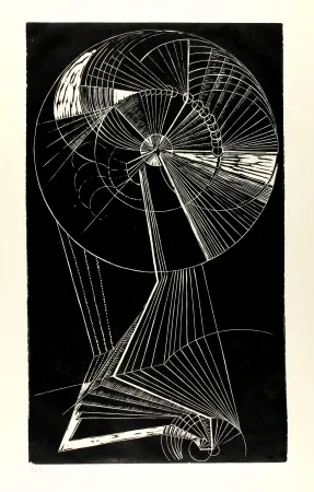 Linocut Klien,  - Mensch in Bewegung (Moving Person)