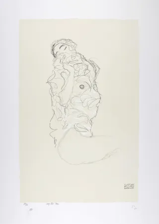 Lithograph Klimt - La fille aux yeux fermés, 1917 | The girl with her eyes closed, 1917