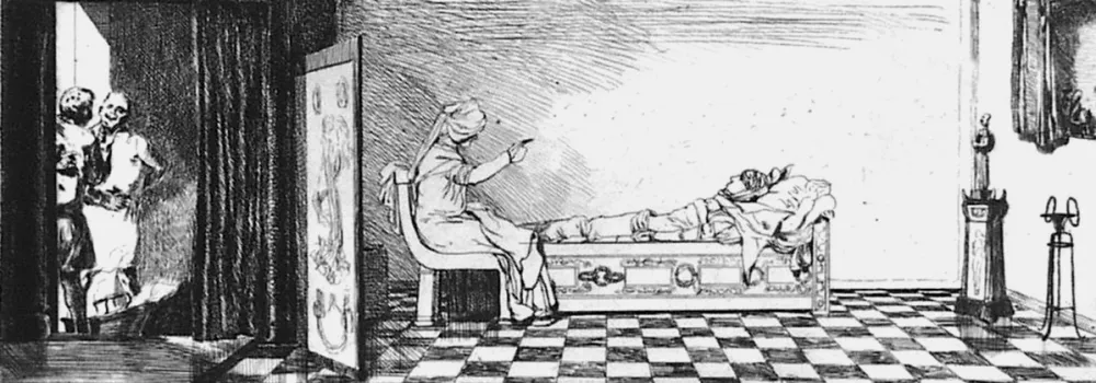 Etching And Aquatint Klinger - Piramo e Tisbe IV