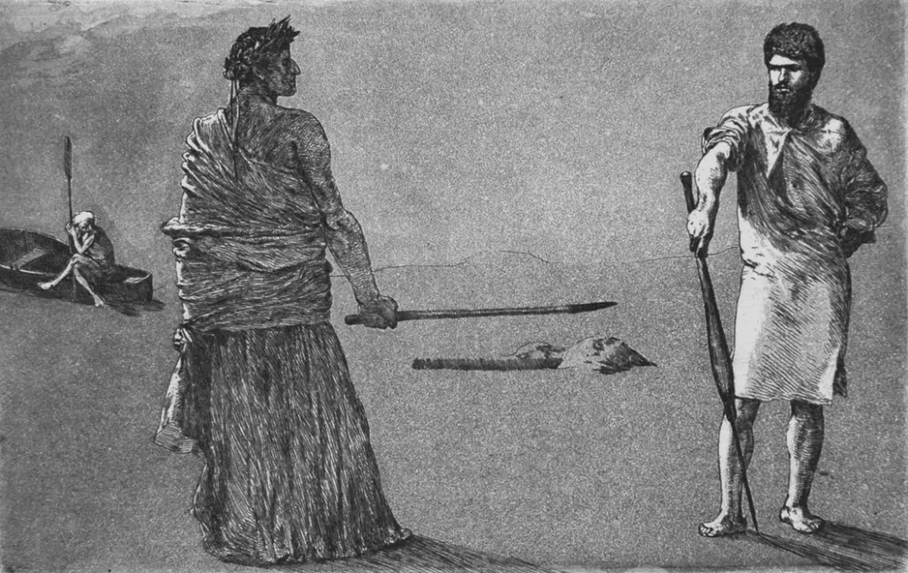 Etching And Aquatint Klinger - Satira (Conclusione)