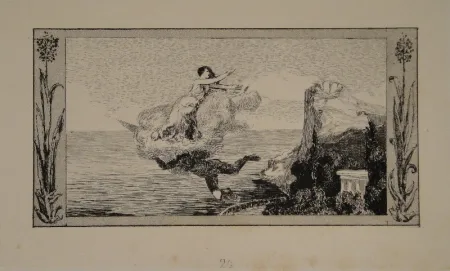 Etching And Aquatint Klinger - Zephyrus Psyche wegtragend / Zephyr Carrying Psyche Away