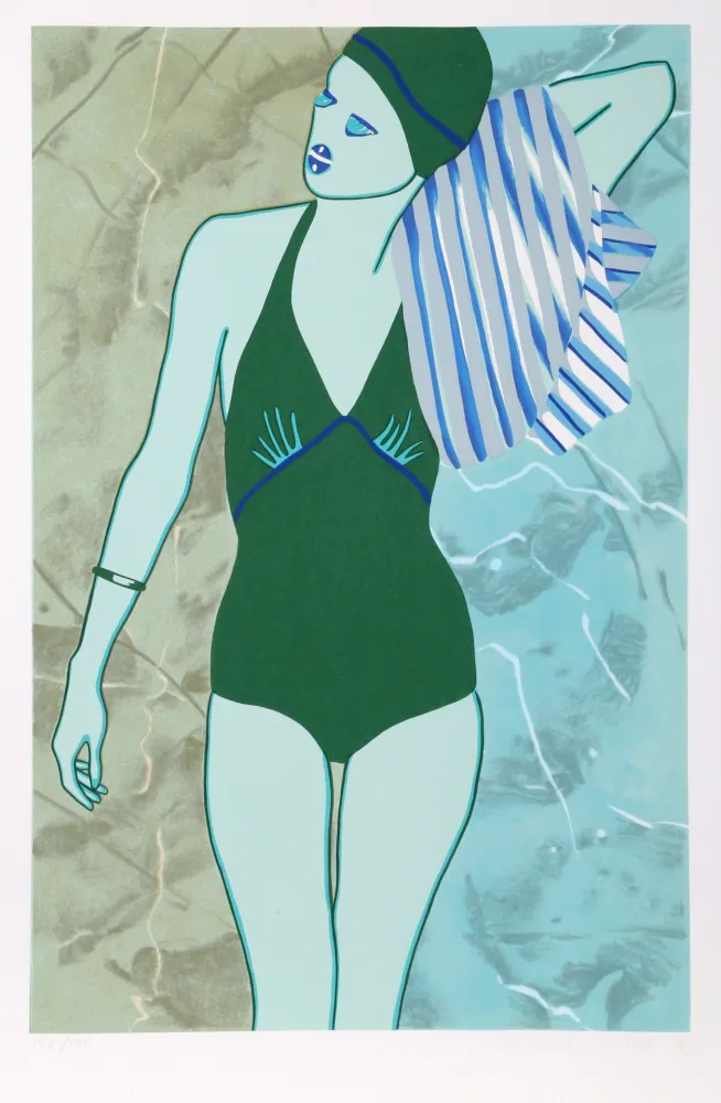 Screenprint Kogelnik - Bathing in Green