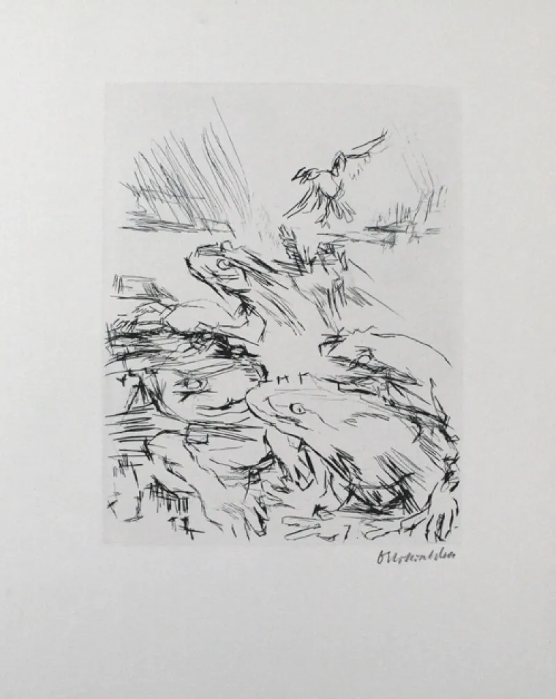 Drypoint Kokoschka - Die Frösche / The Frogs