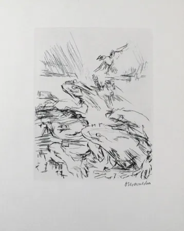 Drypoint Kokoschka - Die Frösche / The Frogs
