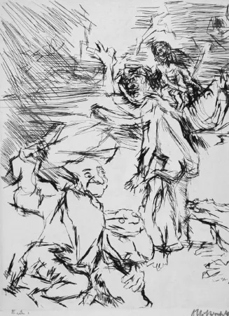 Engraving Kokoschka - Imaginares Bildnis des Aritophanes
