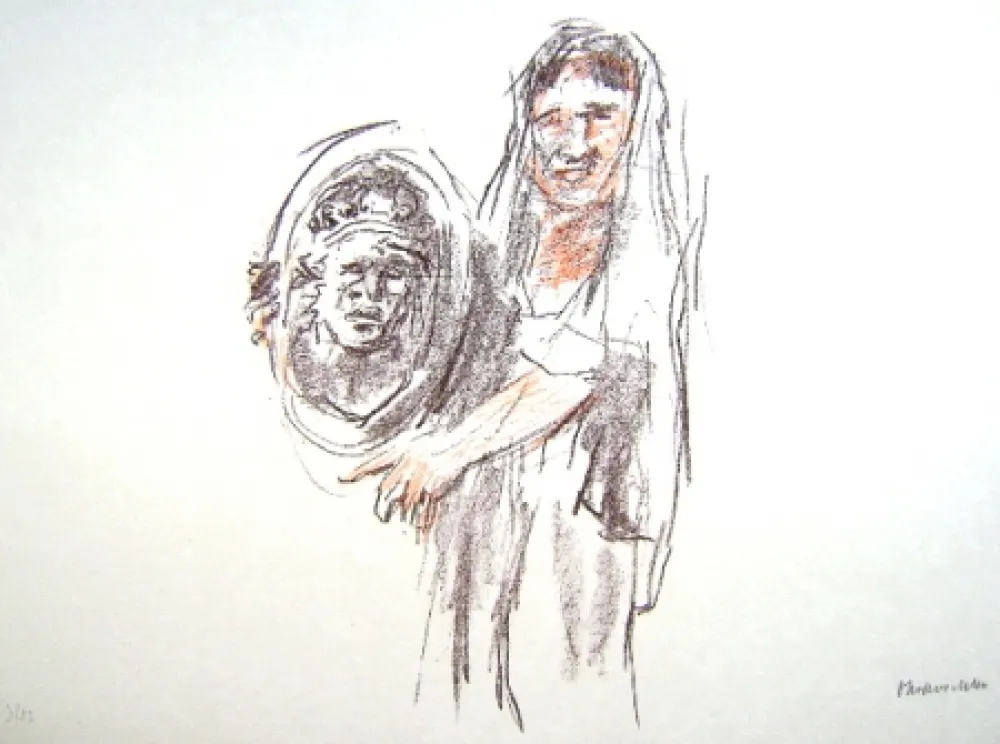 Lithograph Kokoschka - Le Bal Masqué