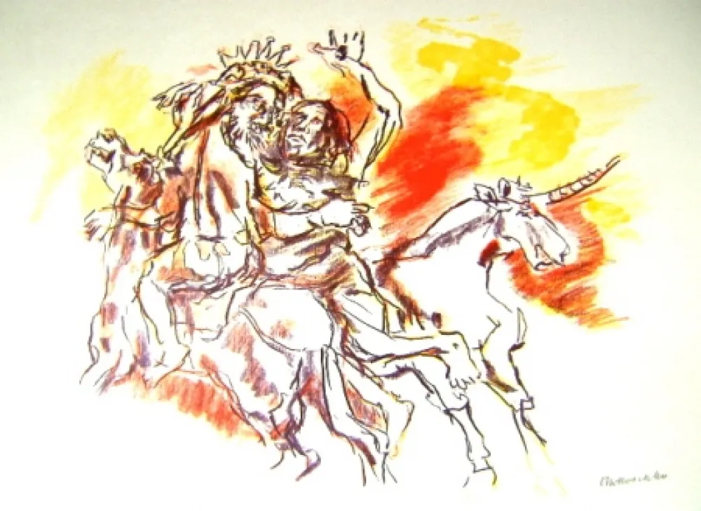 Lithograph Kokoschka - Le Bal Masqué