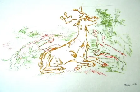 Lithograph Kokoschka - Le Bal Masqué