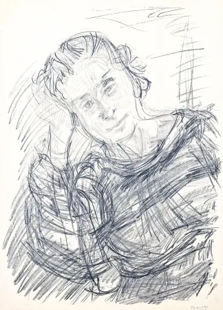 Lithograph Kokoschka - Oskar Kokoschka (1886–1980) - Madeleine - Lithograph on paper - 1920