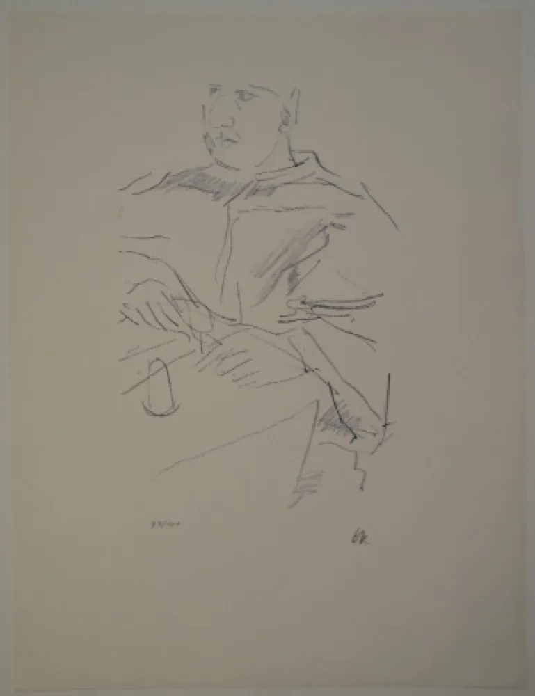 Lithograph Kokoschka - Papst Leo X