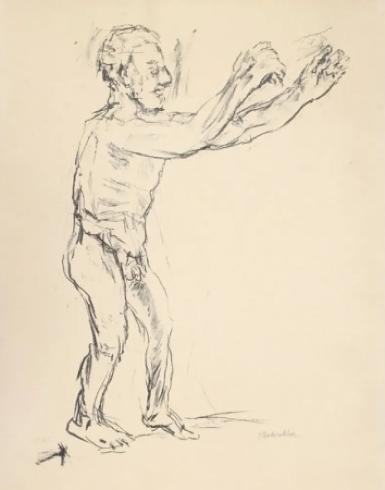 Lithograph Kokoschka - Reaching Man